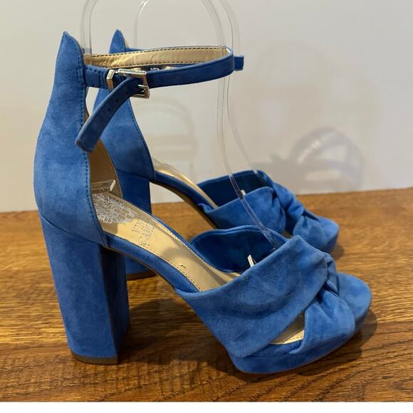 Vince Camuto Corlesta Suede Platform Sandals – Blue | Women’s Size 6 Bold Style - Picture 2 of 10